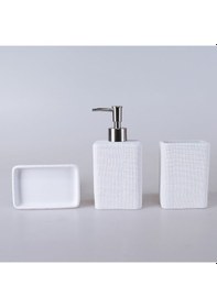 Resim Linen Sıvı Sabunluk Beyaz 