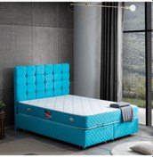 Resim Setaymobilya Baza, Duke Çift Kişilik Turkuaz Baza + Başlık + Deluxe Yatak 