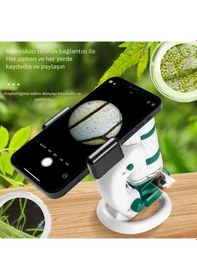 Resim Techtic Dijital Mikroskop Seti 60-180x Büyütme El Mini Eğitici 