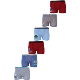 Resim Kota 6lı Erkek Çocuk Renkli Baskılı Boxer Külot 1005 