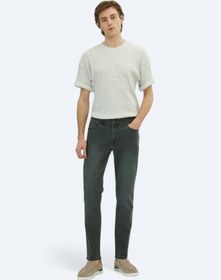 Resim Kip Koyu Yeşil Slim Fit Denim Pamuk Karışımlı Pantolon Koyu Yeşil 