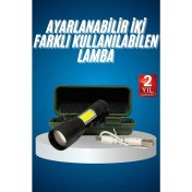 Resim LED Lamba El Feneri Küçük Taşınabilir USB Şarjlı Acil Durum Lambası 