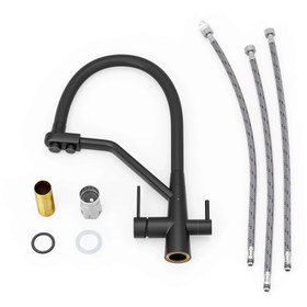 Resim Fleko 3 Yollu Su Arıtma Musluğu - Siyah 