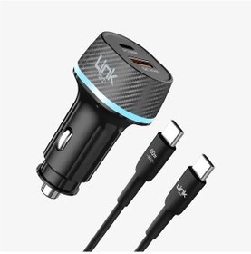 Resim C434 55w Çift Pd 30w & Qc 25w Type-c Kablolu Süper Hızlı Araç Siyah 