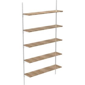 Resim RafBurada 5 Katlı Kitaplık - Ahşap Duvar Rafı, Dekoratif Raf Beyaz-30x60 Cm 