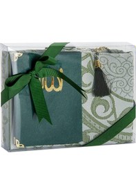 Resim Çeyizlik Seccade Seti Lüks İbadet Seti - Yeşil Renk 