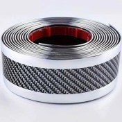 Resim Trendooze Karbon Fiber Eşik Şeridi, 2.76 İnç Geniş, Gümüş Kapı Ve Bagaj Koruma 