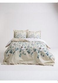 Resim Özdilek Ranforce Orkidea Tek Kişilik Nevresim Takımı %100 Pamuk, Yumuşak Ve Nefes Alabilen Kumaş Bej 