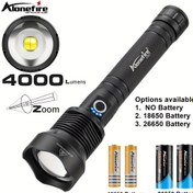 Resim 4000 Lümen Zoom XHP70 En Güçlü El Feneri Yüksek Güçlü Led Fener Tip-C USB Şarj Edilebilir Kamp, Açık Hava, Yürüyüş, Patrul, Taktik, Av, Balıkçılık, Tırmanma, Macera ve Yüksek Parlaklık Gece Aydınlatması için. Seçenekli 18650/26650 Pil H007 ile Uyumlu. 