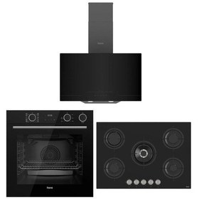 Resim Ferre Fryart Steamart XE64CS - RS035 - D063 Siyah Ankastre Set 