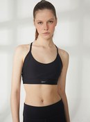 Resim Reebok 100028119 LUX STRAPPY SPORTS Siyah Kadın V Yaka Slim Fit Sporcu Sütyeni 