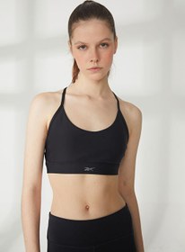 Resim Reebok 100028119 LUX STRAPPY SPORTS Siyah Kadın V Yaka Slim Fit Sporcu Sütyeni 