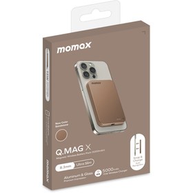 Resim Momax Q.Mag X1 ÇÖL TİTANYUM Magnetic Wireless Power Bank 10000mAh - Gen 2 