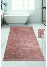 Resim Nova Pembe 80x150 Cm Büyük Ebat Banyo Paspası Spor Saçaklı Kaymaz Pembe 