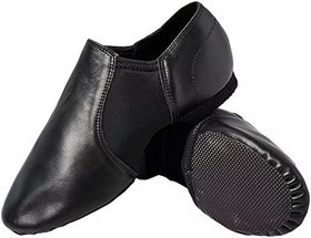 Resim Jazz Ayakkabı, Hakiki Deri Slip On/Lace Up Modern Jazz Dans Ayakkabıları Çocuklar Yetişkinler için 