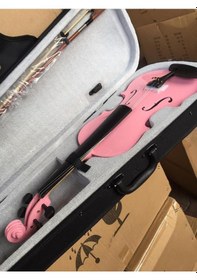 Resim Valeria -Paganini Tam Boy 4/4 Pembe Keman Seti-Kutu-Yay-Reçine 