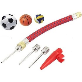 Resim 5 Parça Bisiklet Lastiği Şişirme- Pompa Hortumu- Top Iğnesi Ucu S 