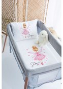 Resim %100 Delux Pamuk Saten İsme Özel İsimli 70x120 Park Yatak Nevresim Seti Pembe Peri 