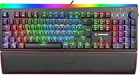Resim Rampage KB-R97 X-TRACER Siyah USB RGB Aydınlatmalı Blue Switch Tam Türkçe Bilek Destekli Gaming Oyuncu Mekanik Klavye 