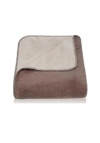 Resim Çift Kişilik Düz Pamuklu Battaniye Çift Taraflı 200 X 220 Kahverengi 