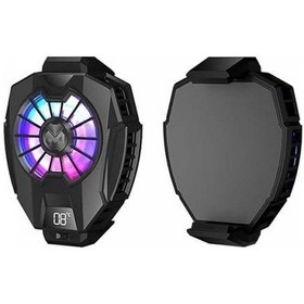 Resim Coofbe RGB Led Işıklı Telefon Isı Göstergeli Telefon Soğutucu Fan 