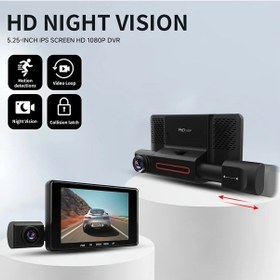 Resim Dream011 Black Without Card 1080p Çift Kameralı Araç Kamerası Geniş Açılı Lens Gece Görüşü Hareket Algılama Dönebilir İç Kamera 