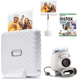 Resim Fujifilm Instax Wide Link Akıllı Telefon Yazıcısı + Pal Dijital Kamera Seti Beyaz 