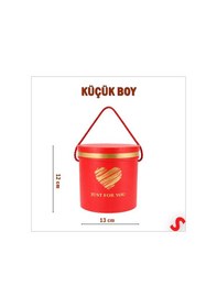 Resim Just For You Silindir Hediye Kutusu 13 Cm Küçük Boy Kırmızı 