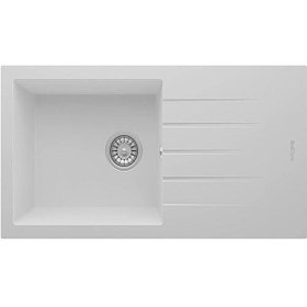 Resim Real Stone P011 Assos 86 XL 86x43.5 CM Tezgah Üstü Beyaz Granit Eviye 