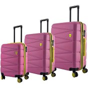 Resim Louisiana Polo 1164 4x2 Teker Pembe 3'lü Valiz Seti 