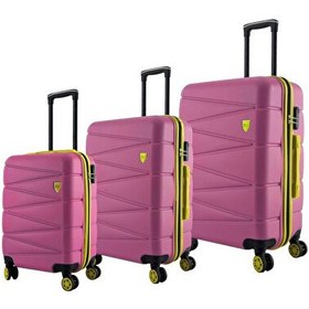 Resim Louisiana Polo 1164 4x2 Teker Pembe 3'lü Valiz Seti 