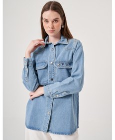 Resim Oe25y939658 Omelya Denim Kot Ceket Mavi 