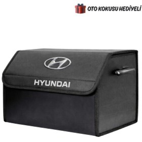 Resim Hyundai Marka Logolu Oto Bagaj Organizer Çanta Oto Bagaj Çantası 2 Bölmeli Suni Deri Boyutlar : 48 Cm X 31 Cm X 29 Cm 