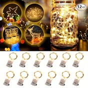 Resim 12 Adet Bakır Tel LED Işık Zinciri, 3 Hız Modu, Pil ile Çalışan Peri Işıkları Mini Gümüş Renkli Teller, DIY Yatak Odası Atmosferi için İdeal, Noel, Cadılar Bayramı, Düğünler, Doğum Günü Hediyeleri ve Parti Malzemeleri, Çiçek Süslemesi, İç ve Dış Mekan Aydınlatma Dekorasyonu, Halloween ve Yılbaşı Süslemeleri 