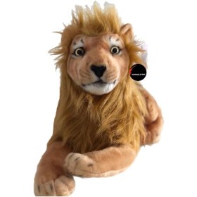 Resim Peluş Aslan Oyuncak Gerçek Bakış Hediyelik Uyku Arkadaşı 55 Cm Kahverengi 