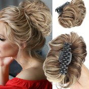Resim MERISIHAIR Kadınlar için Sentetik Dağınık Bant Atkuyruğu Chignon Saç Parçası Siyah saç tokası Klipsi ile - Düğünler, Partiler, Günlük Kullanım, Parti Saç Parçası, Zarif Tarz, Güvenli Tutuş Saç Parçası 