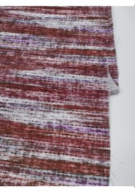 Resim Desenli Bambu Keten Kumaş Kızıl 