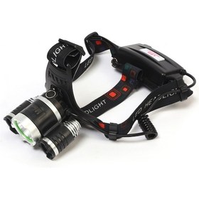 Resim F.B.i Br-5000 T6 5000 Lm 3xcree Xml-T6+2r5 Led Kafa Feneri Siyah 