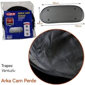 Resim Carub Arka Cam Perde Trapez Siyah Vantuzlu Br4954002 