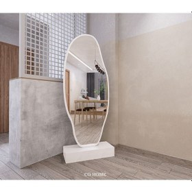 Resim Asimetrik Ayna, Ultralüx Boy Aynası, Asimetrik Boy Aynası 188x66 180 X 65 Beyaz 