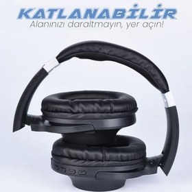 Resim PSR Aksesuar BT850 Bluetooth Kulaklık | 90° Dönebilen | Katlanabilir ve Ayarlanabilir Kulak Üstü Tasarım | Type-C Şarj | AUX 3.5mm Giriş | Paslanmaz Çelik Kafa Bandı (Gri) 