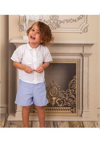 Resim Erkek Çocuk Çizgili Pijama Takımı Mavi-beyaz Mavi - Beyaz 