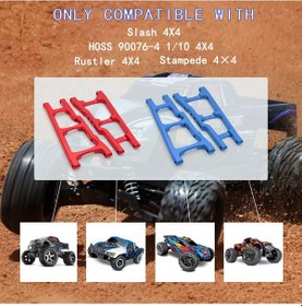Resim Geekyou Traxxas Slash/stampede/rustler 4wd İçin Alüminyum Alaşımlı Arka Süspansiyon Kolları 2 Adet, Kırmızı 