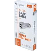 Resim Polosmart Charger PSP04 Araç Şarjı + Lightning Kablo 