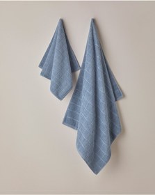 Resim English Home Chequer Pamuk Banyo Havlusu 80x150 Cm Mavi Mavi 