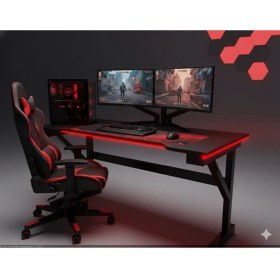 Resim x My Table Rgb Ledli Kumandalı Oyuncu Masası 145x65x76 