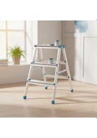 Resim River World Metal Alüminyum Merdiven Çift Basamaklı 3 + 3 