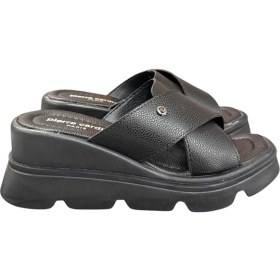 Resim Pierre Cardin Yüksek Dolgu Topuk Anatomik Taban Bayan Terlik 