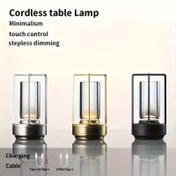 Resim 1 adet Vintage Metal LED Masa Lambası Dokunmatik Kontrol ve Adımsız Karartma ile - USB Şarj Edilebilir, Yatak Odası, Yemek Odası, Açık Hava Kampı Dekoru için İdeal - Noel, Cadılar Bayramı, Paskalya, Şükran Günü, Sevgililer Günü, Ofis Masa Lambası için Mükemmel | Minimalist Lamba Tasarımı | USB Şarj Edilebilir Lamba 