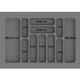 Resim 69x49 Cm Çekmece Içi Kaşıklık Gri 62x40 Cm Kadar Kesilebilir Kesim Yapılır Gri 